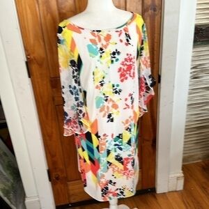 I.N. Studio retro multicolor floral mid length dress size 14